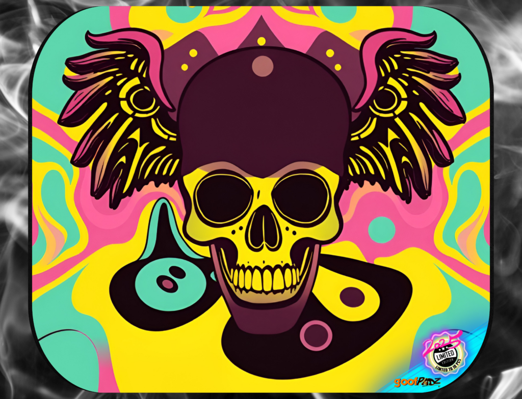 Goofpadz 'Trippy Skull #1' LE10 - 3-in-1 Glass Mat, Dab Mat & Mouse Pad