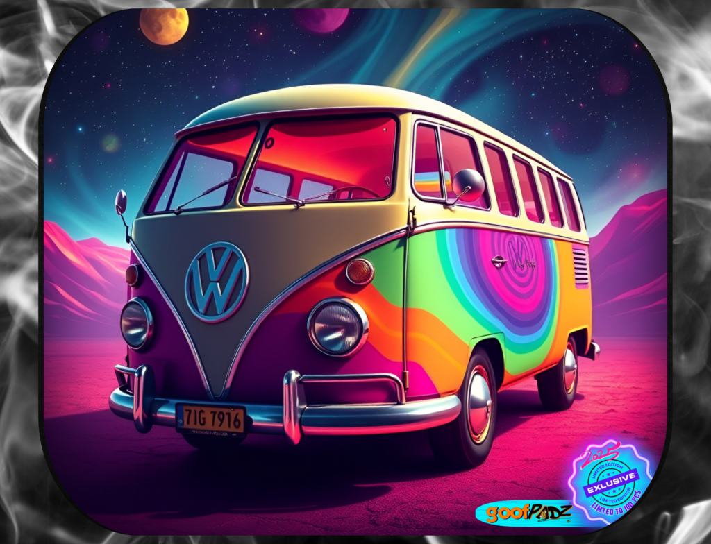Goofpadz 'Trippy Van #1' LE100 - 3-in-1 Glass Mat, Dab Mat & Mouse Pad