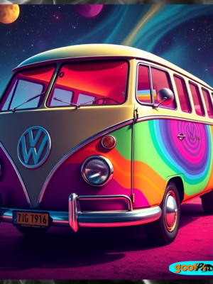 Goofpadz ‘Trippy Van #1’ LE100 – 3-in-1 Glass Mat, Dab Mat & Mouse Pad
