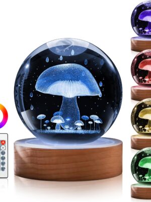 Large Crystal Ball 3D Mushroom Lamp