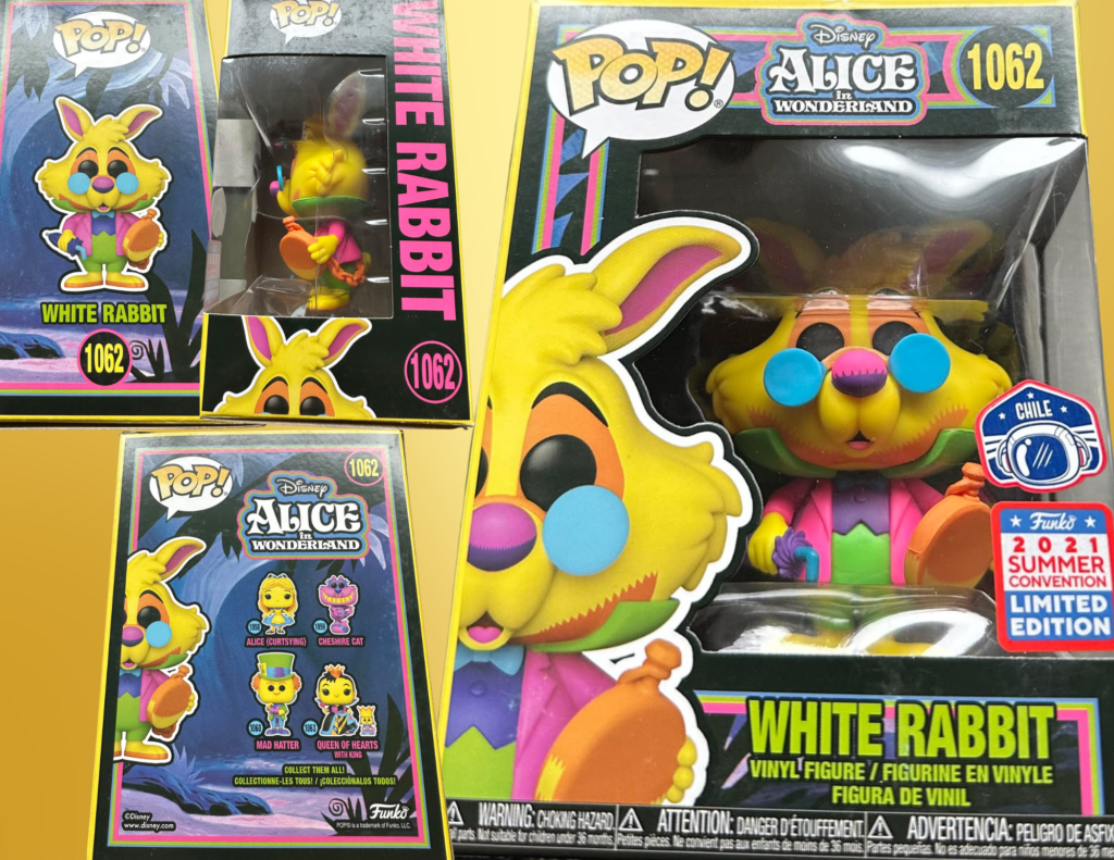 White Rabbit Black Light Funko Pop LE (Imported: CHILE Version)