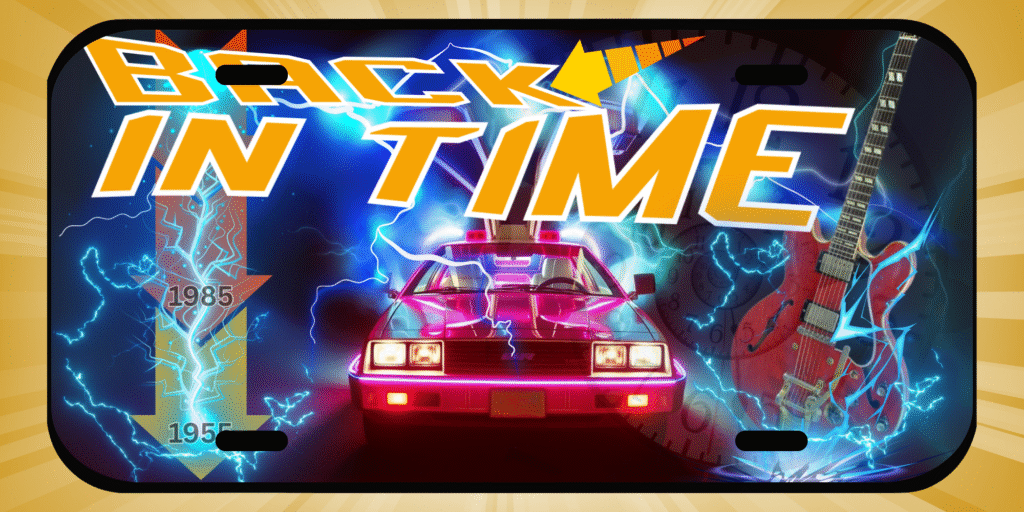 Back in Time Novelty Metal License Plate