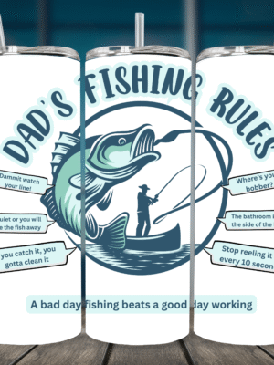 Dad’s Fishing Rules 20oz. Skinny Tumbler