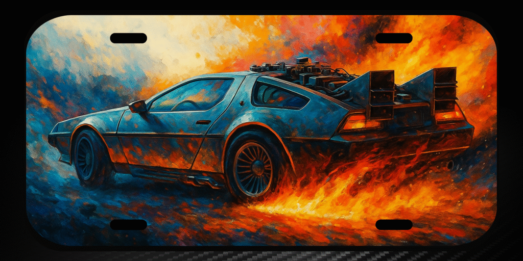 D' Time Machine Novelty Metal License Plate