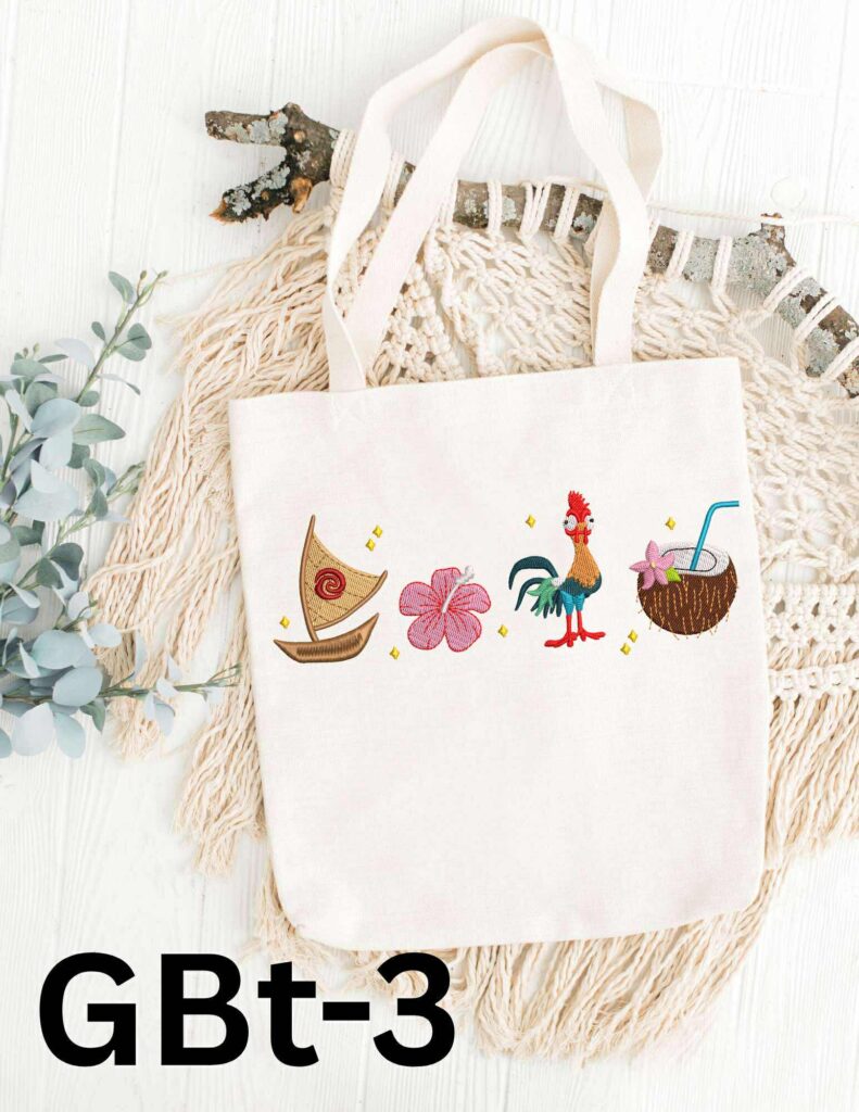 Embroidered Look Moana Tote Bag